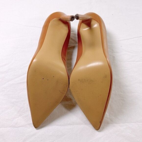 Sunetedance Women's Slip On Camel Faux Leather Pump Pointed Toe Stiletto Heel - Picture 7 of 7